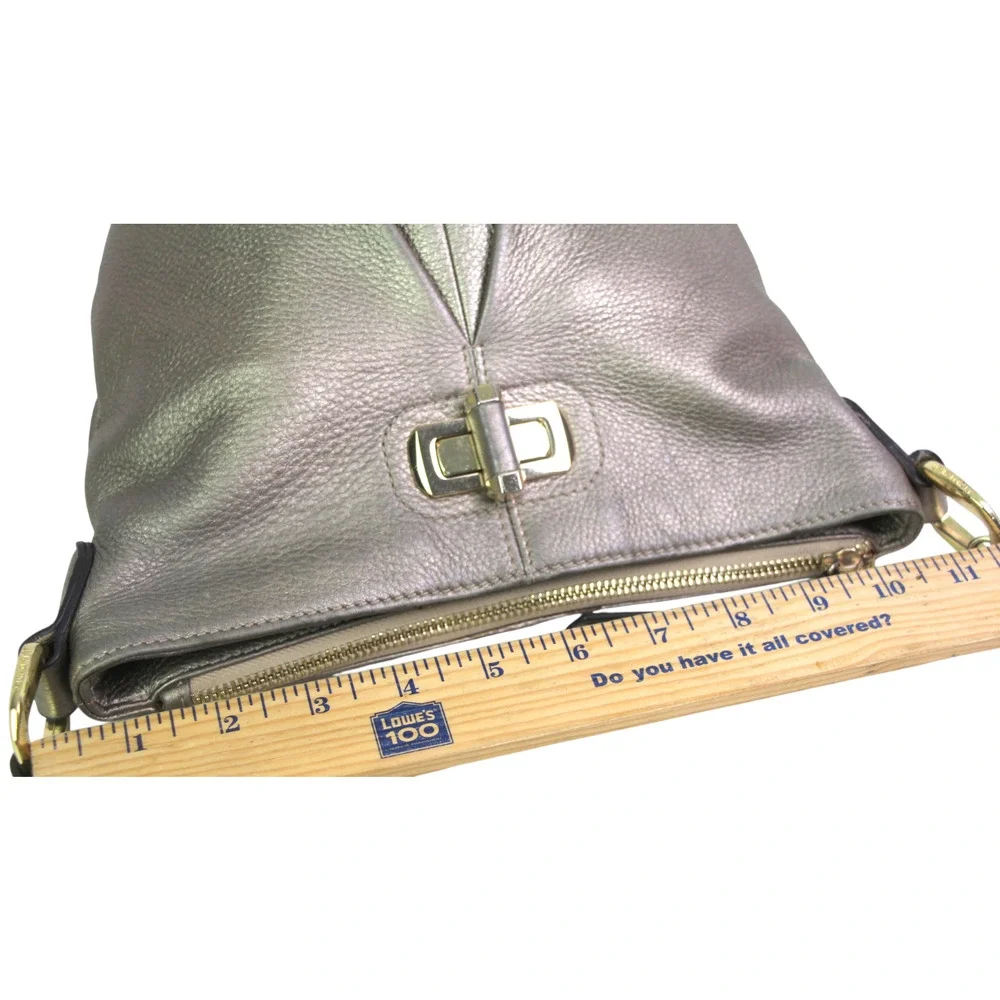 B. Makowsky GOLDEN BEIGE GENUINE LEATHER X-BODY SHOULDER BAG HANDBAG BOHO PURSE